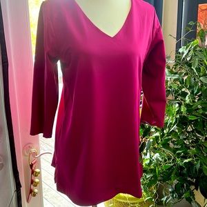 JudyP 3/4 Sleeve Pink Tunic Size Large EUC